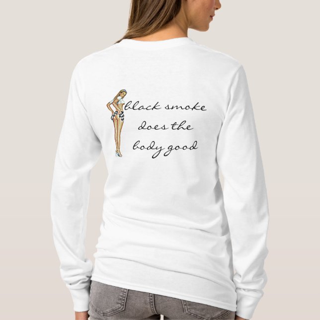 schwarzer Rauch Hoodie verbessert T-Shirt (Rückseite)