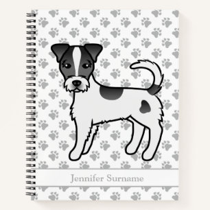 Schwarzer Rauhaar Parson Russell Terrier & Name Notizbuch
