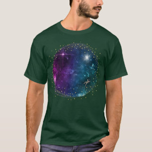 Schwarzer Raum und Astronaut in der Galerie mit St T-Shirt