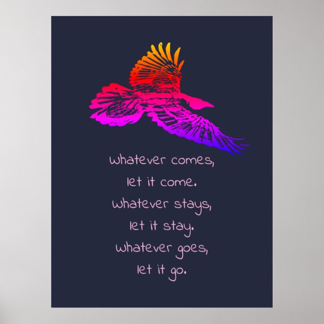 Schwarzer Raven Bird in die Höhe schießen inspirie Poster (Vorne)