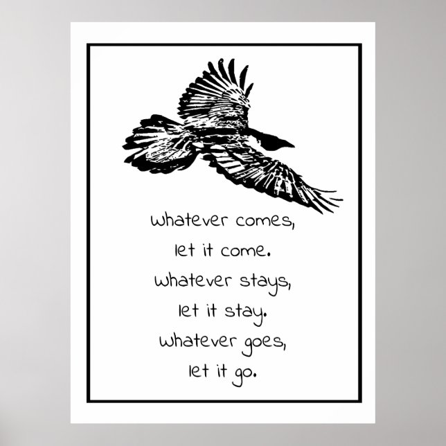 Schwarzer Raven Bird in die Höhe schießen inspirie Poster (Vorne)