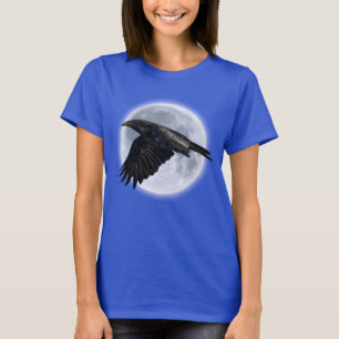 Schwarzer Raven und Vollmond T-Shirt