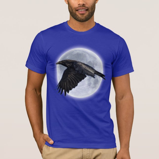 Schwarzer Raven und Vollmond T-Shirt (Vorderseite)
