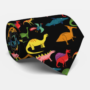 Schwarzer Regenbogen Dinosaurier Krawatte