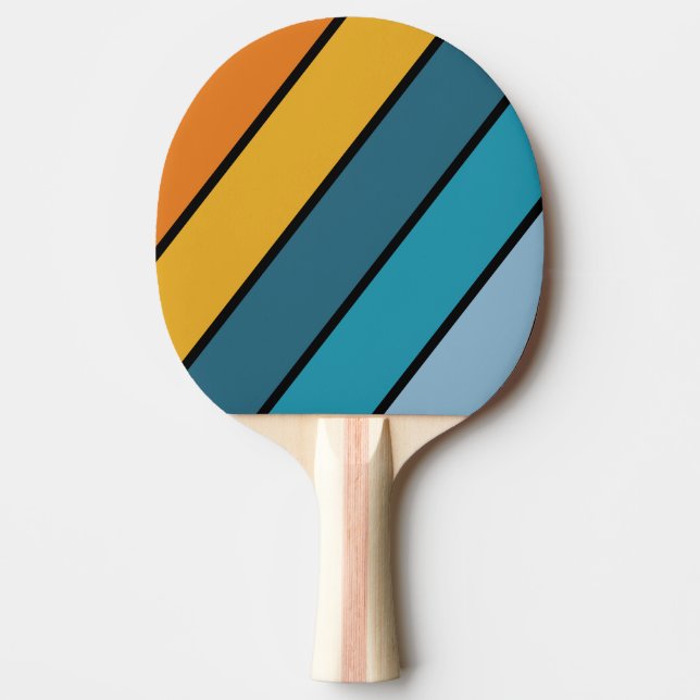Schwarzer Regenbogen Fette Streifen Tischtennis Schläger (Vorderseite)