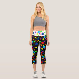 Schwarzer Regenbogen Spots Capris