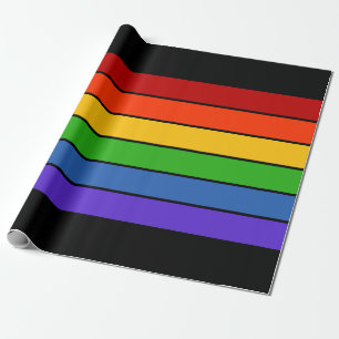 Schwarzer Regenbogen Streifen Geschenkpapier
