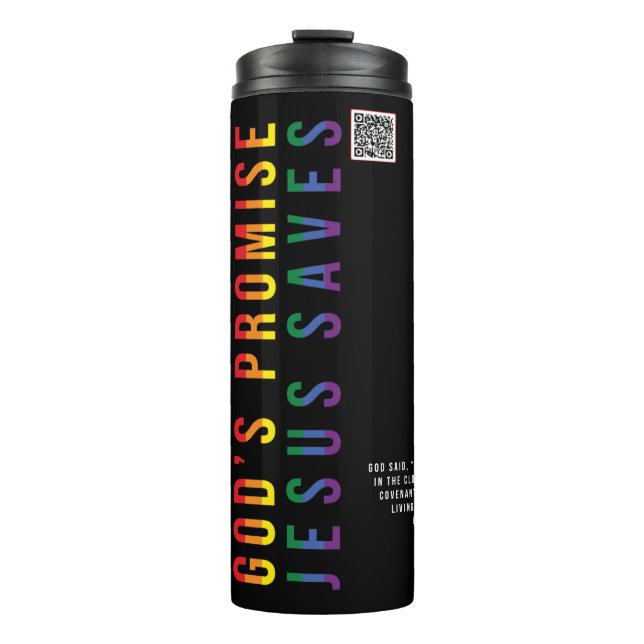 Schwarzer Regenbogen Wahrheit GottJesus Rette Ther Thermosbecher (Vorderseite)