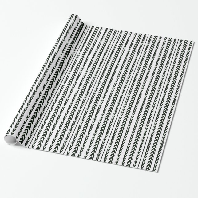 Schwarzer Reifen-Schritt Geschenkpapier (Ungerollt)