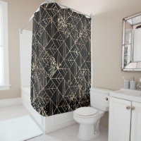Schwarzer Retro Art Deco Geometrischer Paint-Sprit