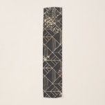 Schwarzer Retro Art Deco Geometrischer Paint-Sprit Schal<br><div class="desc">Schlichte und schlichte schwarze Imitate druckten das geometrische und farbige Muster der Deko Retrokunst und des Spritzers.</div>