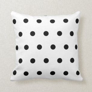 Schwarzer Retro-Polka-Dot Kissen