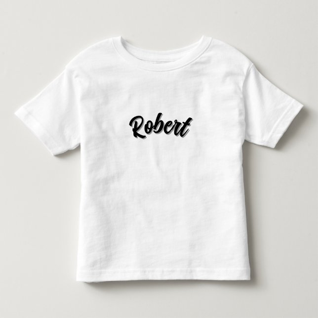 Schwarzer Robert-Name mit Schlagschatten, Kleinkind T-shirt (Vorderseite)