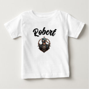 Schwarzer Robert Name Mit Steampunk Ibis, Baby T-shirt