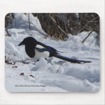 Schwarzer Rocky Mountain Magpie Mousepad