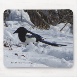 Schwarzer Rocky Mountain Magpie Mousepad