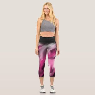Schwarzer/rosa Farbverlauf Hoher Waisted Capris