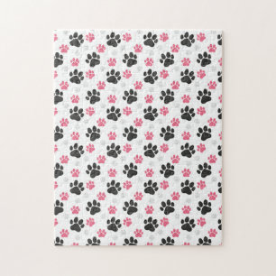 Schwarzer rosa Pfotenabdruck Hundebesitzer Puppy L