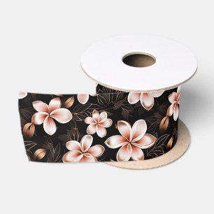 Schwarzer Rosa Rosa Rose Gold Floral Satinband