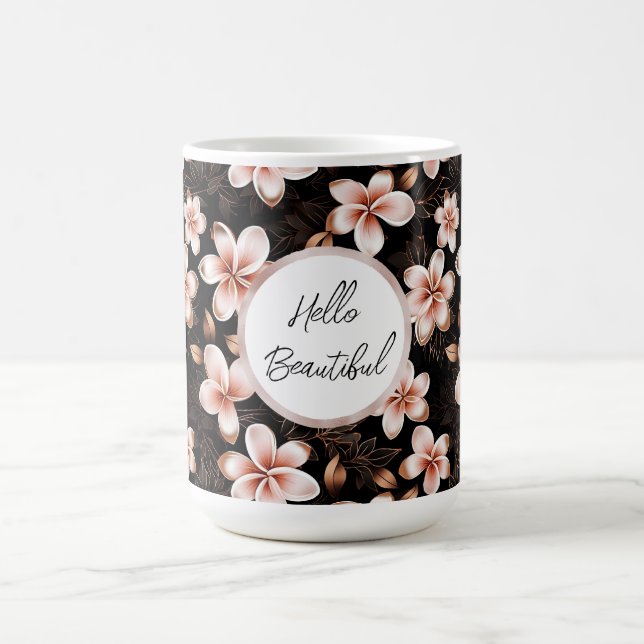 Schwarzer Rosa Rosa Rosengarten Personalisiert Kaffeetasse (Mittel)
