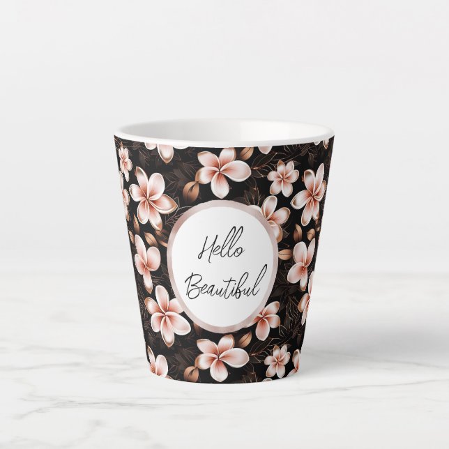 Schwarzer Rosa Rosa Rosengarten Personalisiert Milchtasse (Vorderseite)