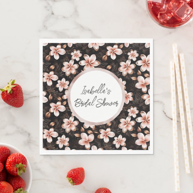 Schwarzer Rosa Rosa Rosengarten Personalisiert Serviette (Beispiel)