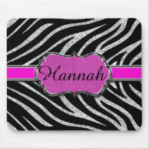 Schwarzer rosa silberner GlitzerZebra