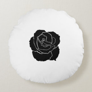 Schwarzer Roseeinfacher Chicrundes Throw-Kissen Rundes Kissen