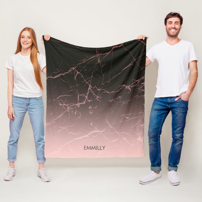 Schwarzer Rosen-Marmor Fleecedecke (Beispiel)