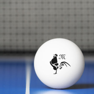 Schwarzer Roster krönen den guten Morgen Alarm Tischtennisball