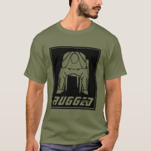 Schwarzer Rugged Man Holding Head Denkende T-Shirt