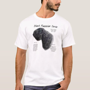 Schwarzer Russe-Terrier-Geschichtsentwurf T-Shirt