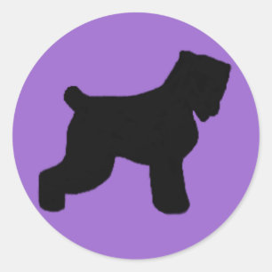 Schwarzer Russe Terrier Runder Aufkleber