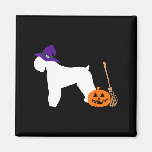 Schwarzer Russischer Terrier Halloween-Hund mit He Magnet (Vorne)