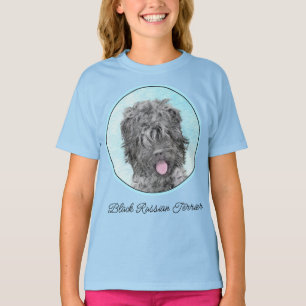 Schwarzer Russischer Terrier-Malerei - Süßer Origi T-Shirt