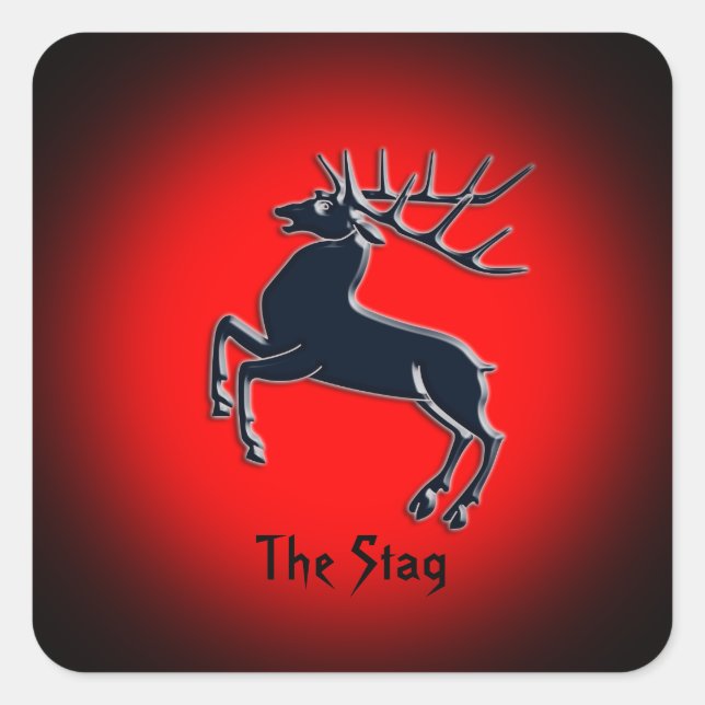 Schwarzer Rutting Stab auf dem roten Scheinwerfere Quadratischer Aufkleber (Vorderseite)