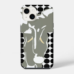 Schwarzer Safari-Punkt mit Pop-Art-Elefant iPhone Hülle