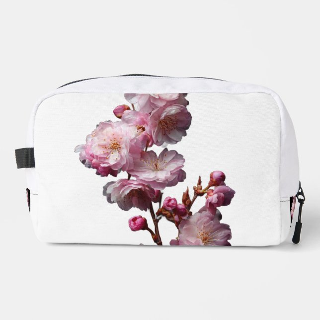 Schwarzer Sakura-Kirsch-Rucksack  Waschbeutel (Vorderseite)