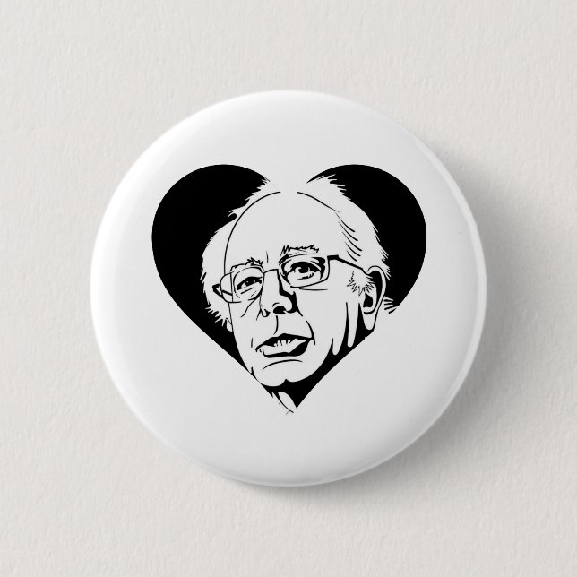 Schwarzer Sanders Button (Vorderseite)