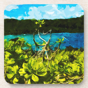 Schwarzer Sandstrand Auf dem Weg nach Hana Maui Ab Untersetzer