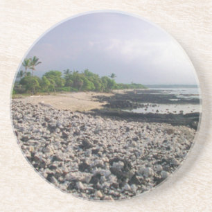 Schwarzer Sandstrand in Hawaii Getränkeuntersetzer