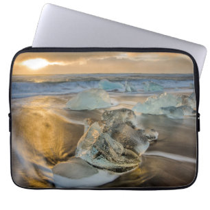 Schwarzer Sandstrand Jokulsarlon Süd Island Laptopschutzhülle