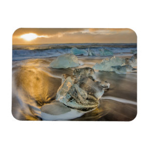 Schwarzer Sandstrand   Jokulsarlon Südisland Magnet