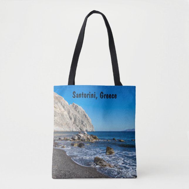 Schwarzer Sandstrand Tasche (Vorderseite)