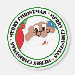 Schwarzer Sankt-Cartoon (blau) Magnet