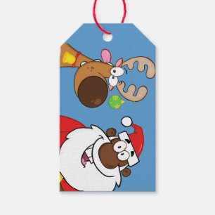 Schwarzer Sankt- u. Ren-Papiergeschenk-Umbau Geschenkanhänger