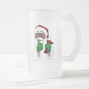 Schwarzer Santa Bierkrug Afrikanischer Santa Bierg Mattglas Bierglas