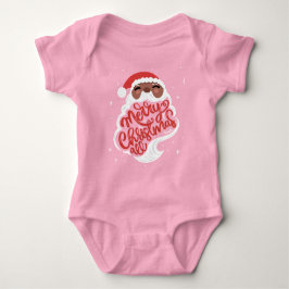 Schwarzer Santa | Frohe Weihnachten Baby Strampler