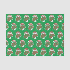Schwarzer Santa | Frohe Weihnachten | Grün Seidenpapier