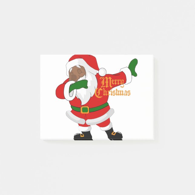 schwarzer Santa-Klaus Post-it Klebezettel (Vorderseite)